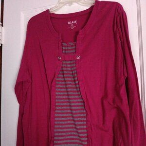 Blair Pink and Gray Women's top long sleeve size 3x